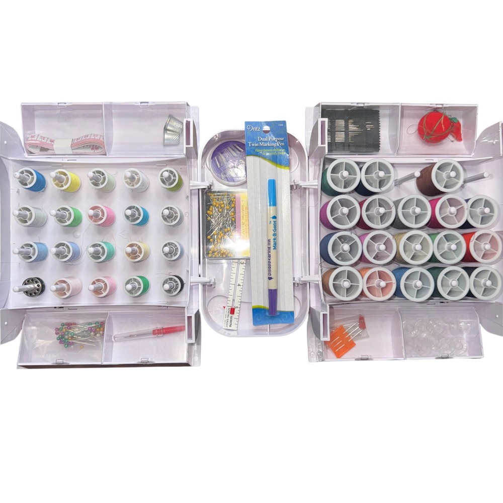Singer Sew Essentials Storage Kit Portable Case Thread Needles Dritz Tools White
